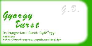 gyorgy durst business card